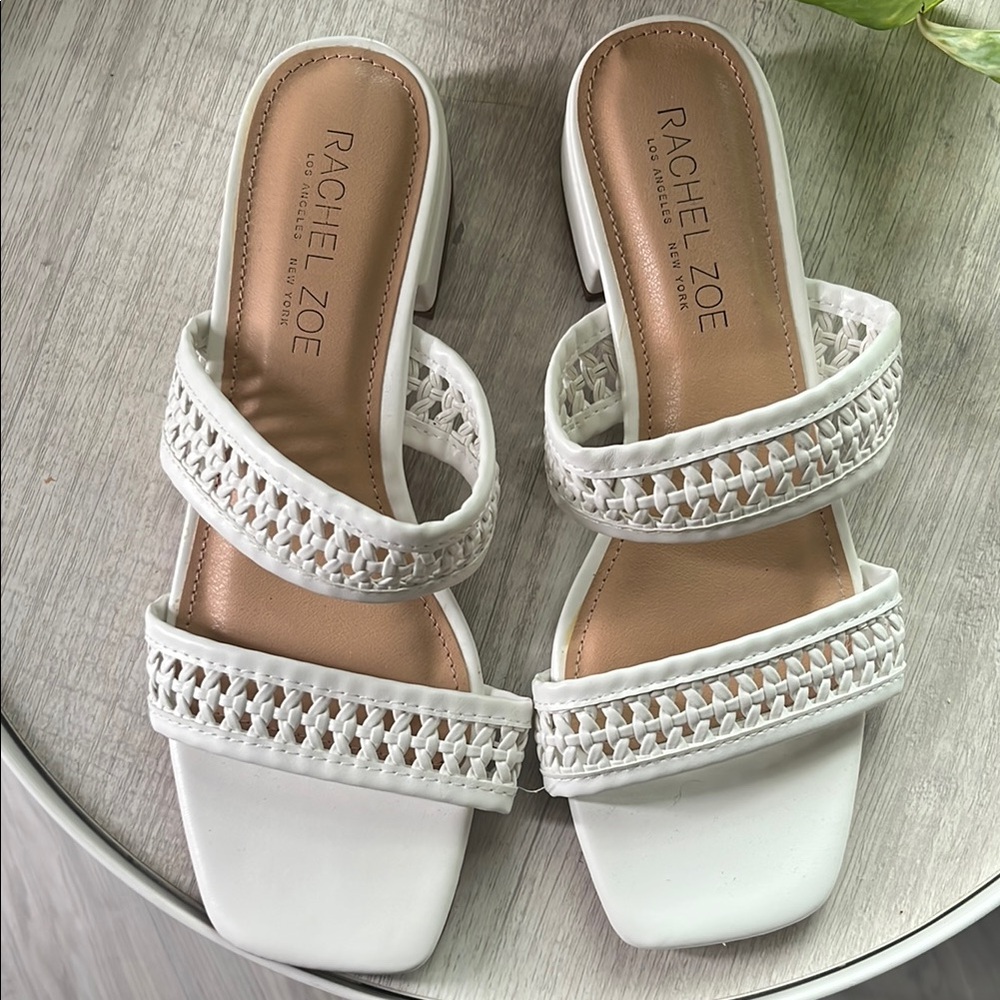 Rachel Zoe Norma White Double Strap Sandals - Picture 3 of 12